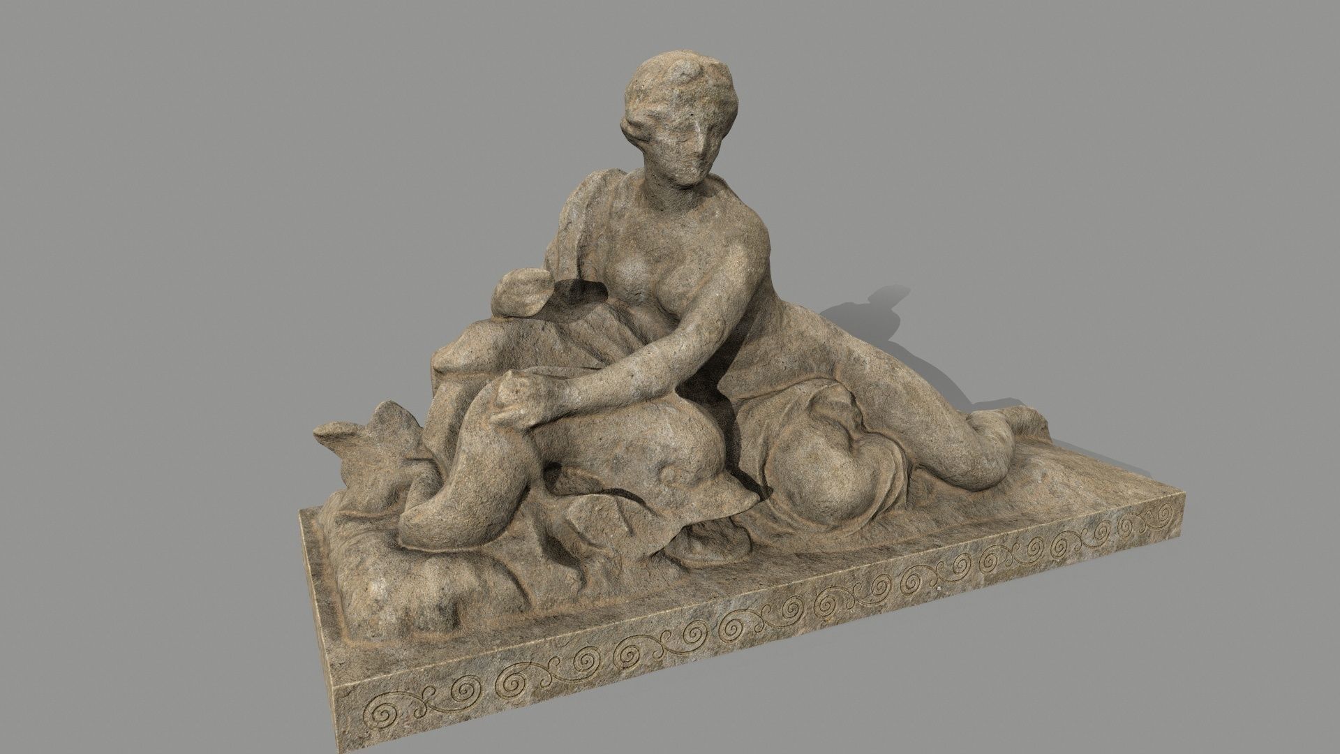 Woman  Statue Low-poly 3D model_2