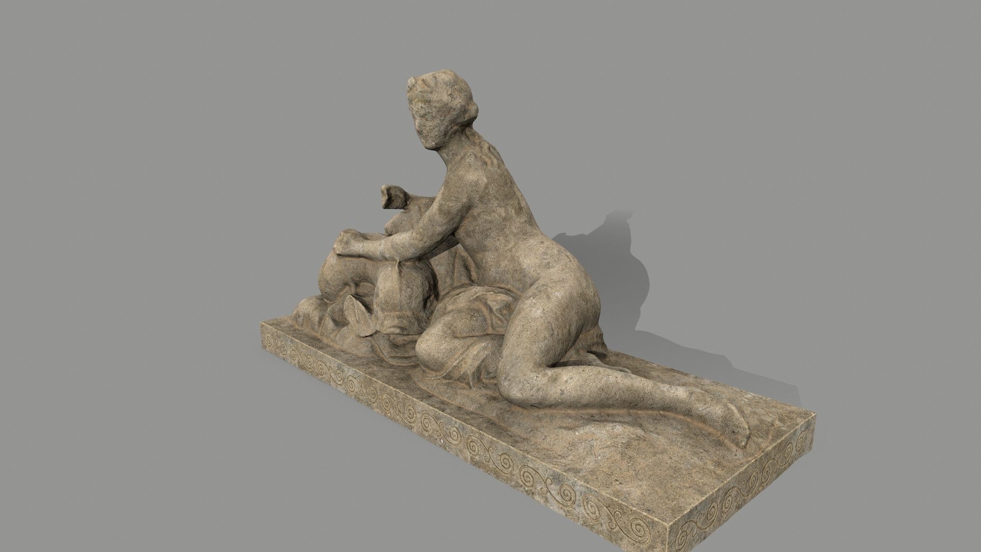 Woman  Statue Low-poly 3D model_10