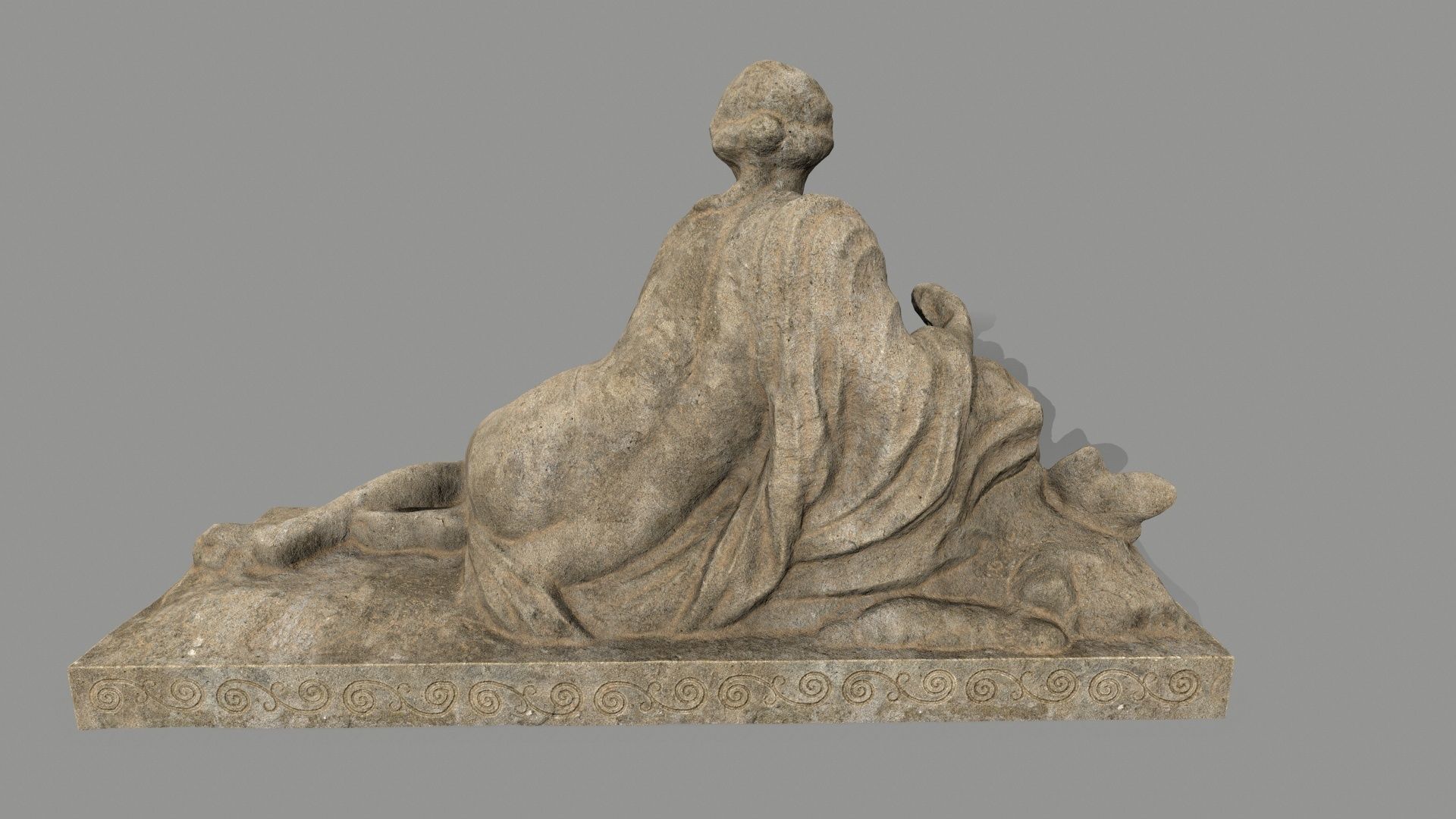 Woman  Statue Low-poly 3D model_7