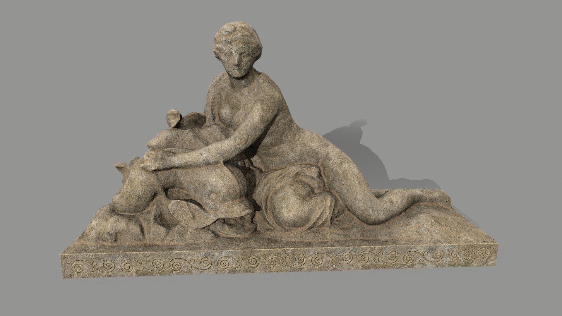 Woman  Statue Low-poly 3D model_1