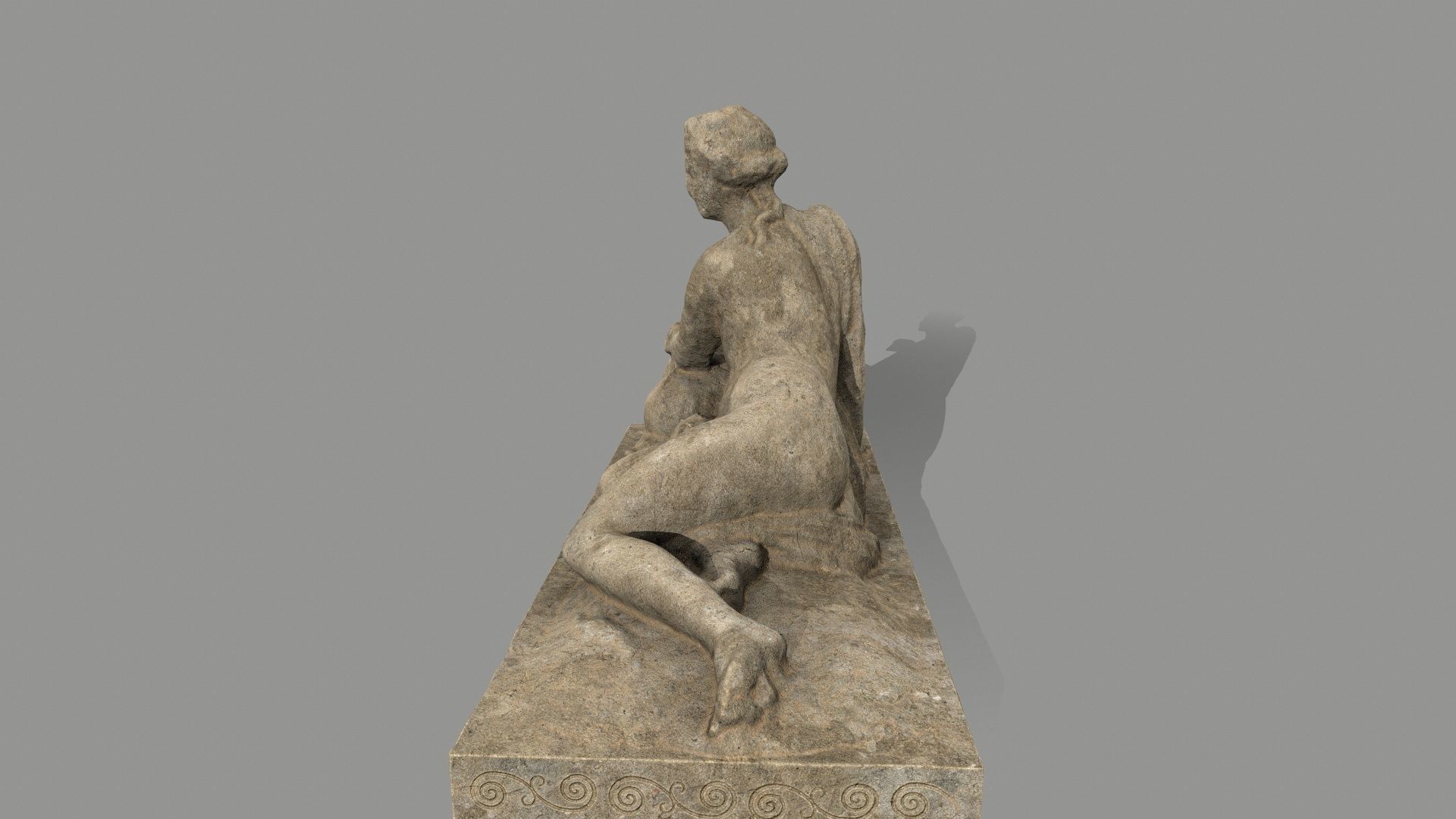 Woman  Statue Low-poly 3D model_9