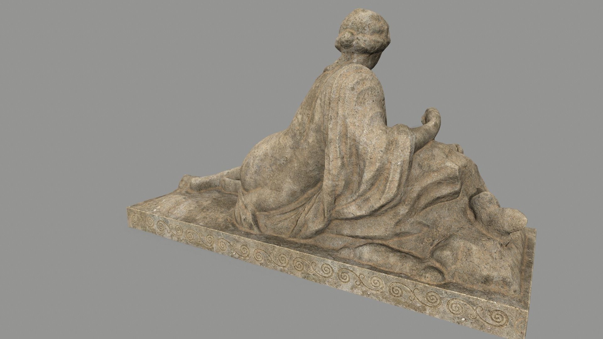 Woman  Statue Low-poly 3D model_6