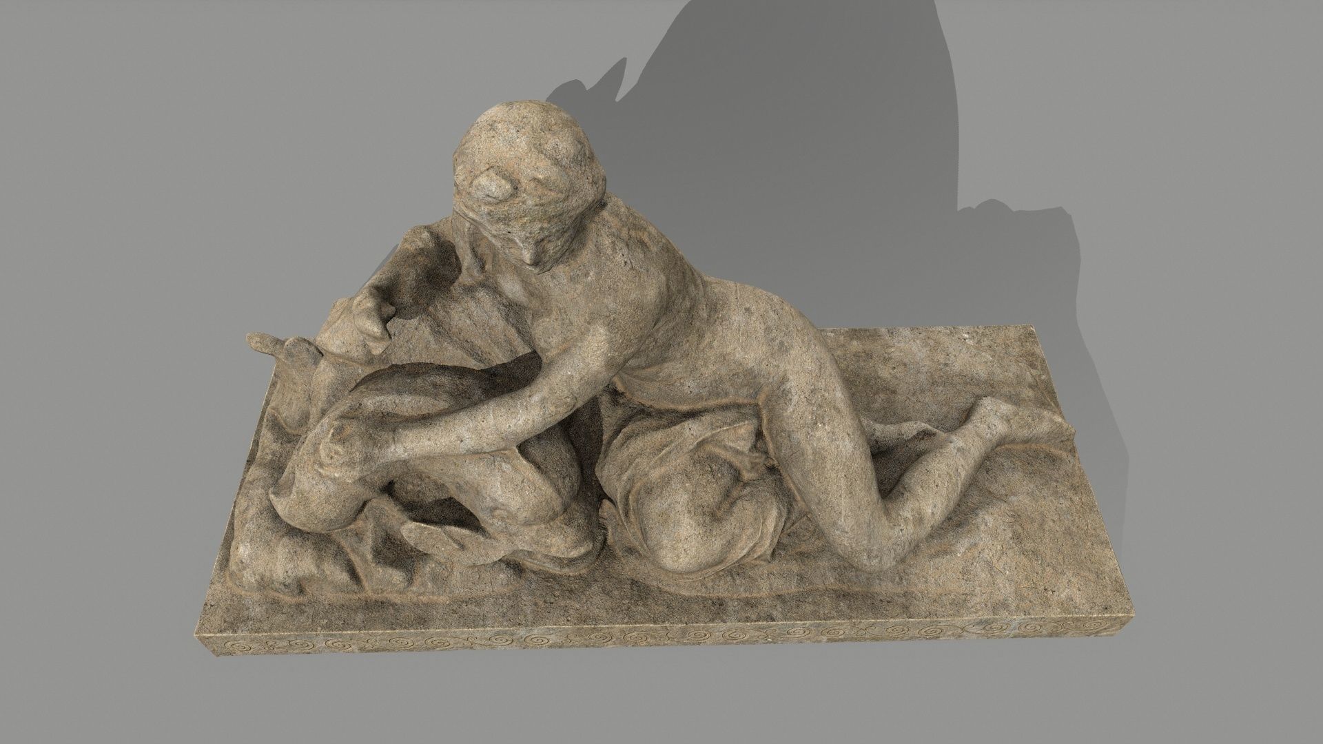 Woman  Statue Low-poly 3D model_11