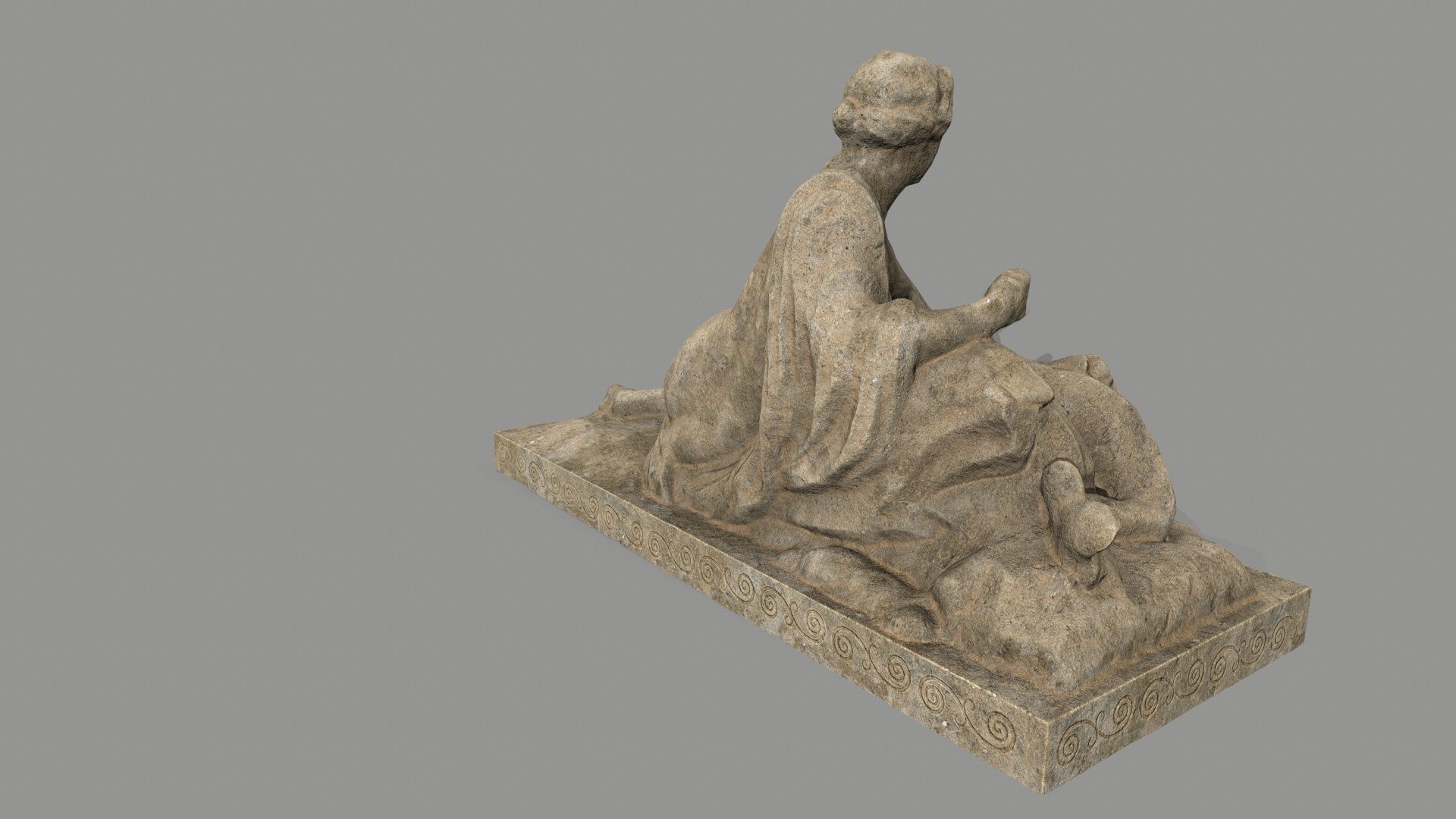 Woman  Statue Low-poly 3D model_5