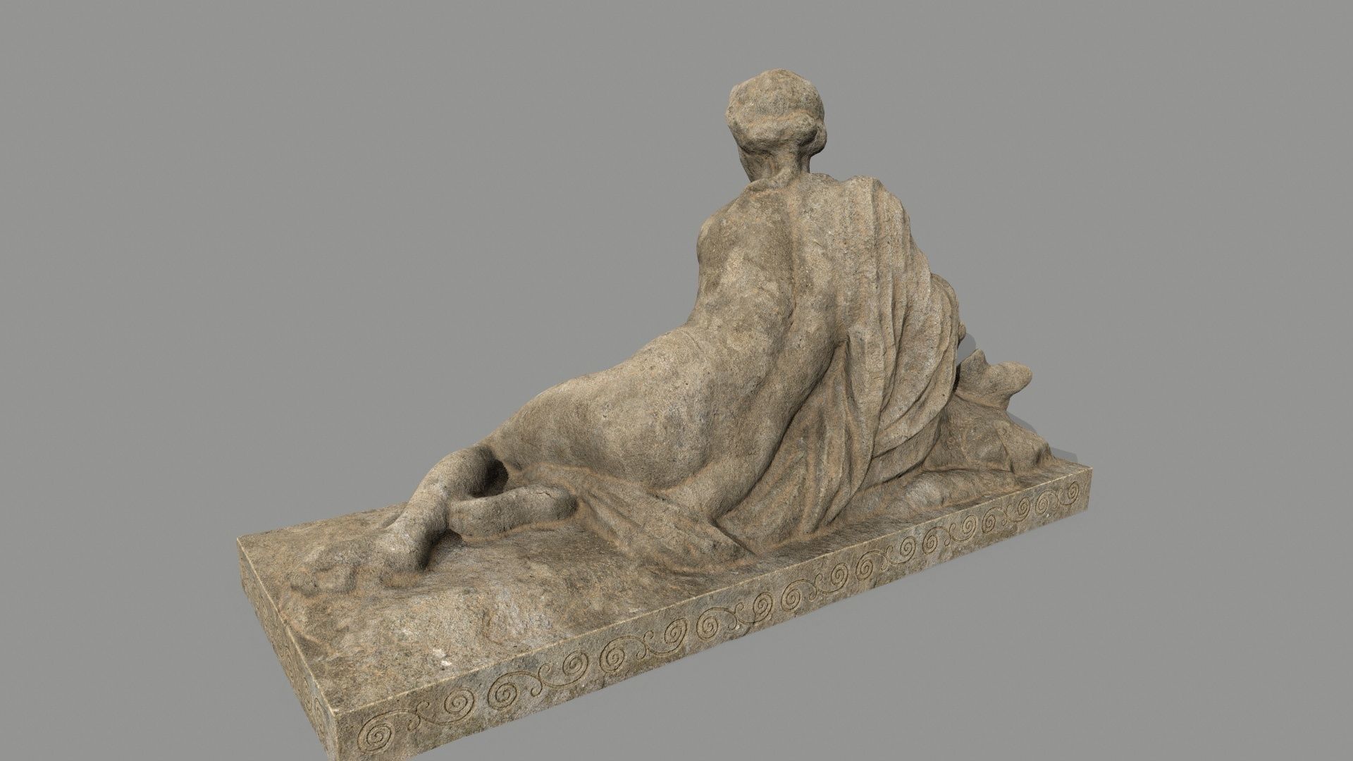 Woman  Statue Low-poly 3D model_8