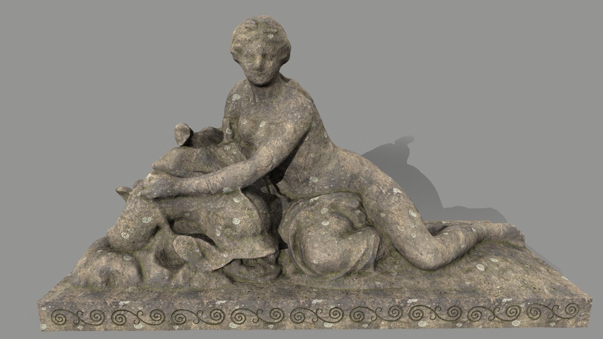 Woman Statue Low-poly 3D model_1