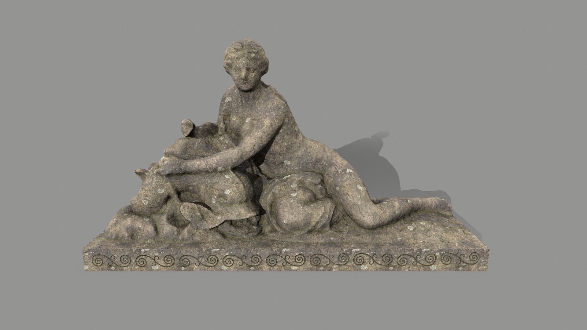 Woman Statue Low-poly 3D model_11