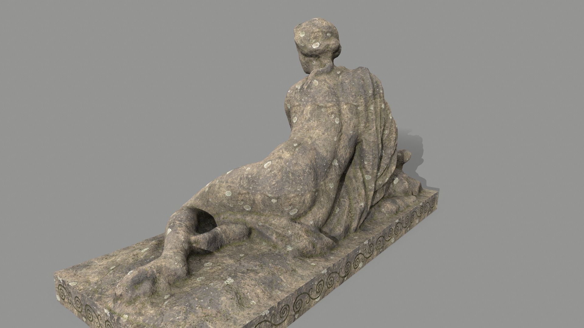 Woman Statue Low-poly 3D model_8