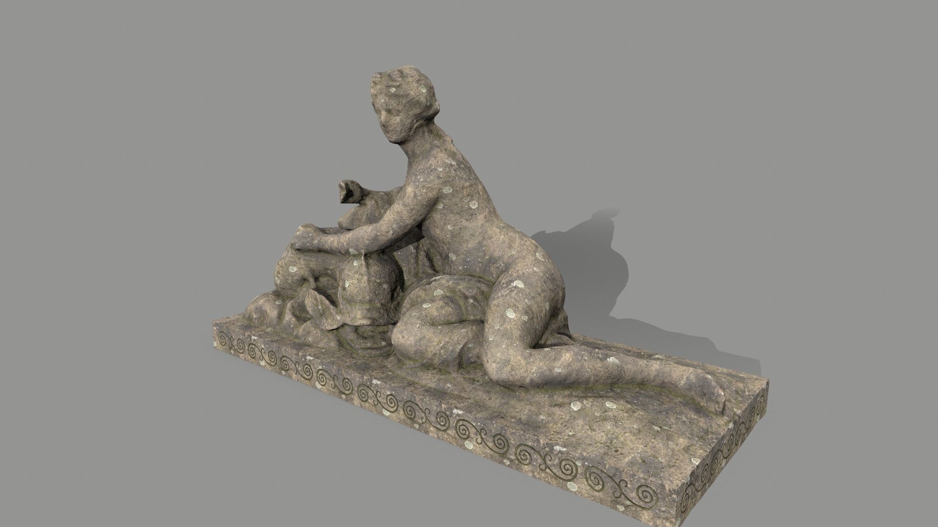 Woman Statue Low-poly 3D model_10