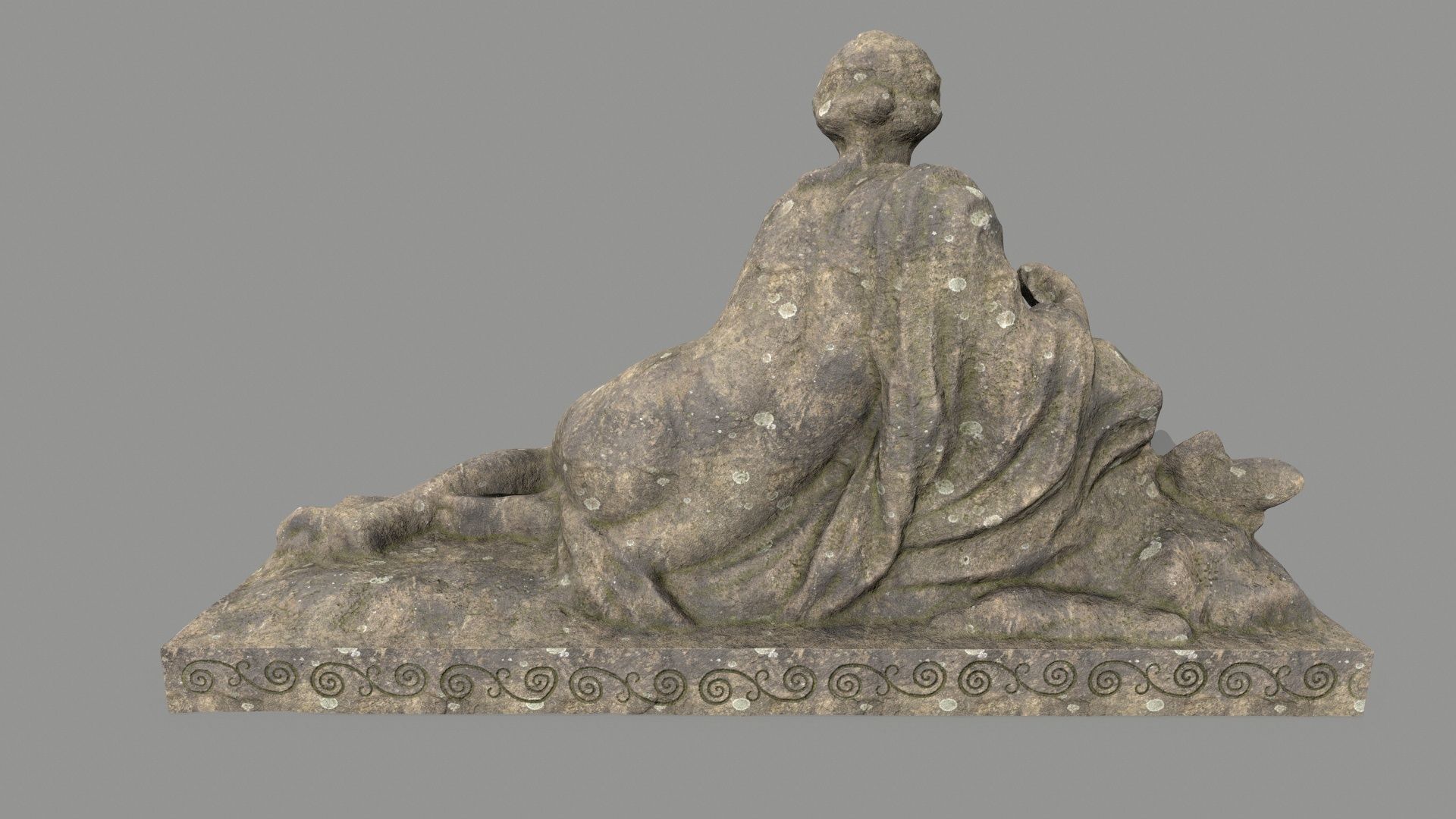 Woman Statue Low-poly 3D model_7