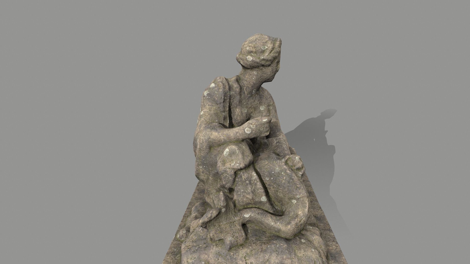 Woman Statue Low-poly 3D model_4