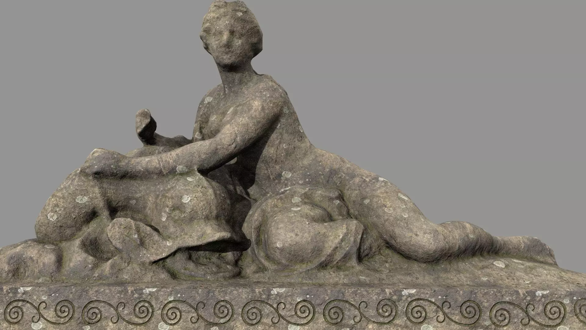 Woman Statue Low-poly 3D model_0