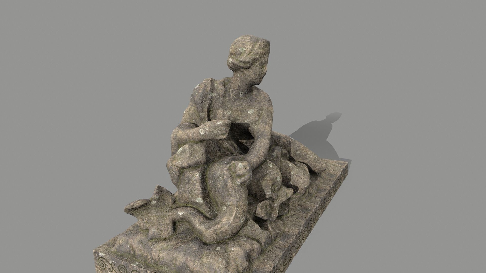Woman Statue Low-poly 3D model_3