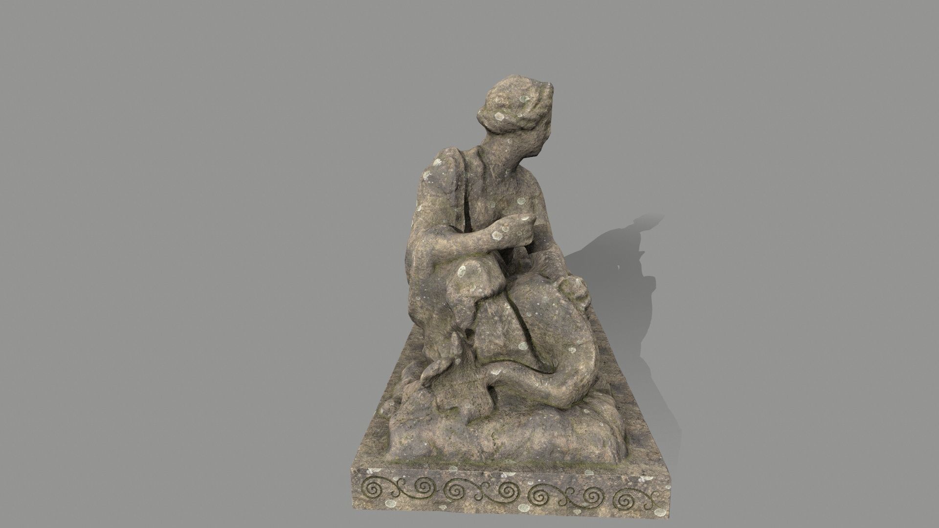 Woman Statue Low-poly 3D model_5