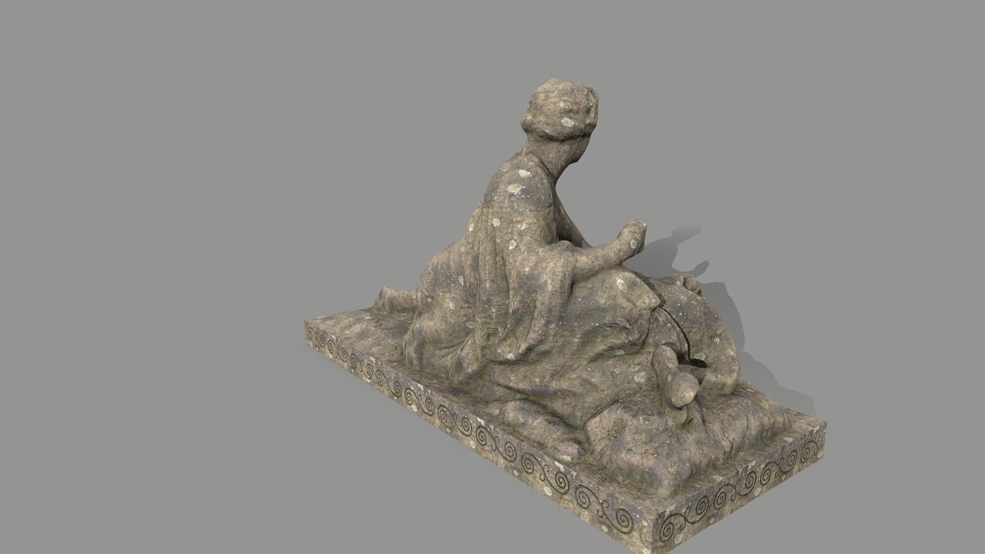 Woman Statue Low-poly 3D model_6