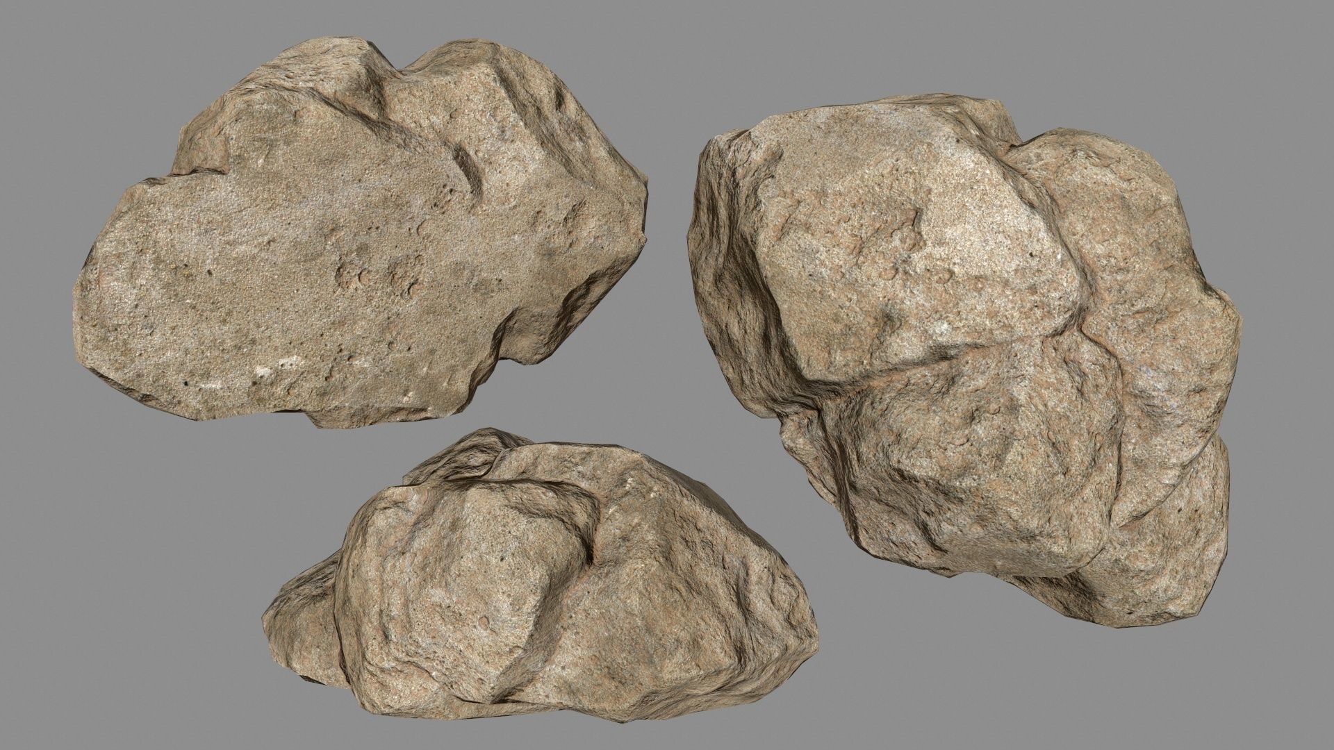 desert rocks Low-poly 3D model_20