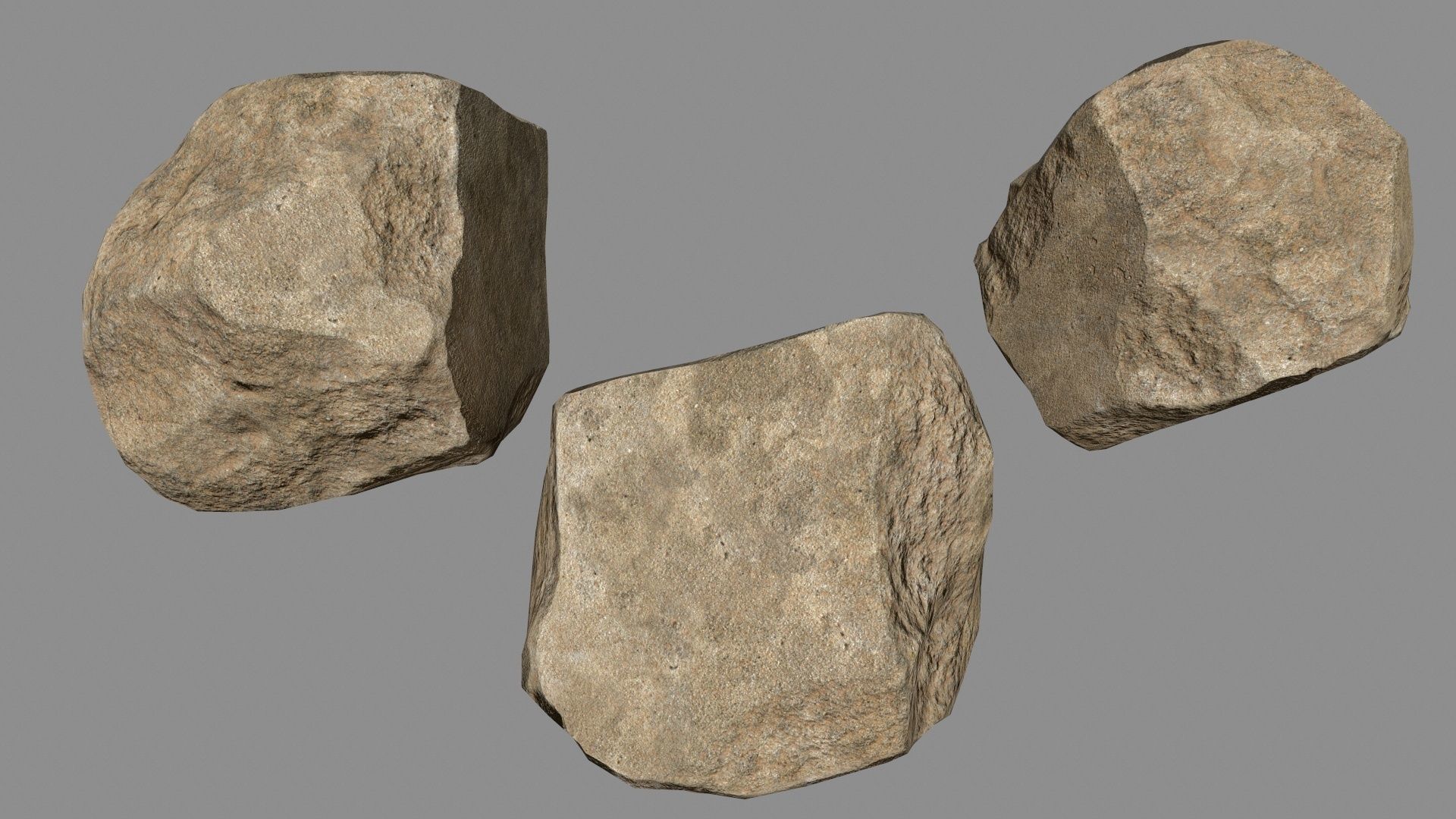 desert rocks Low-poly 3D model_19
