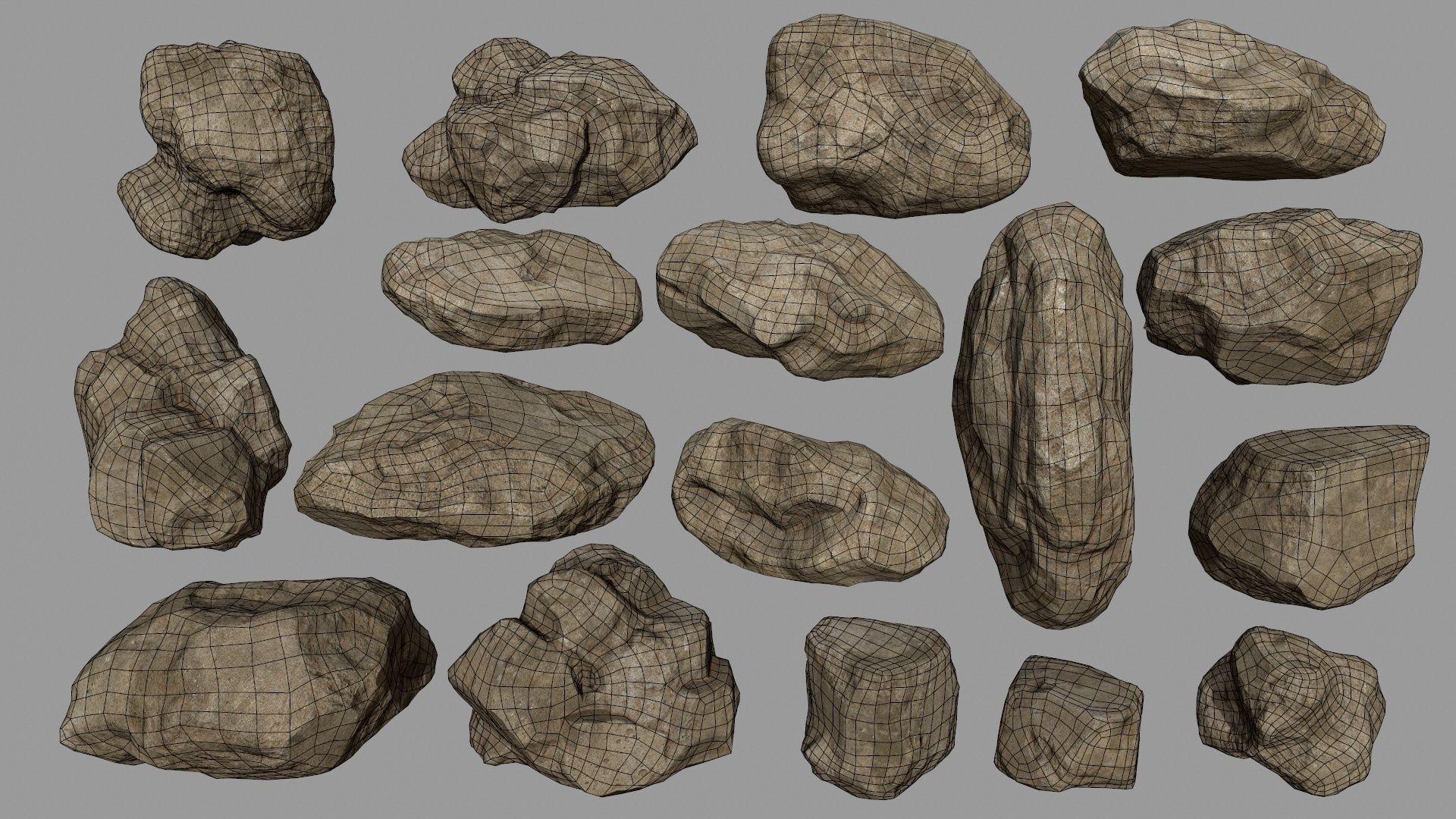 desert rocks Low-poly 3D model_35