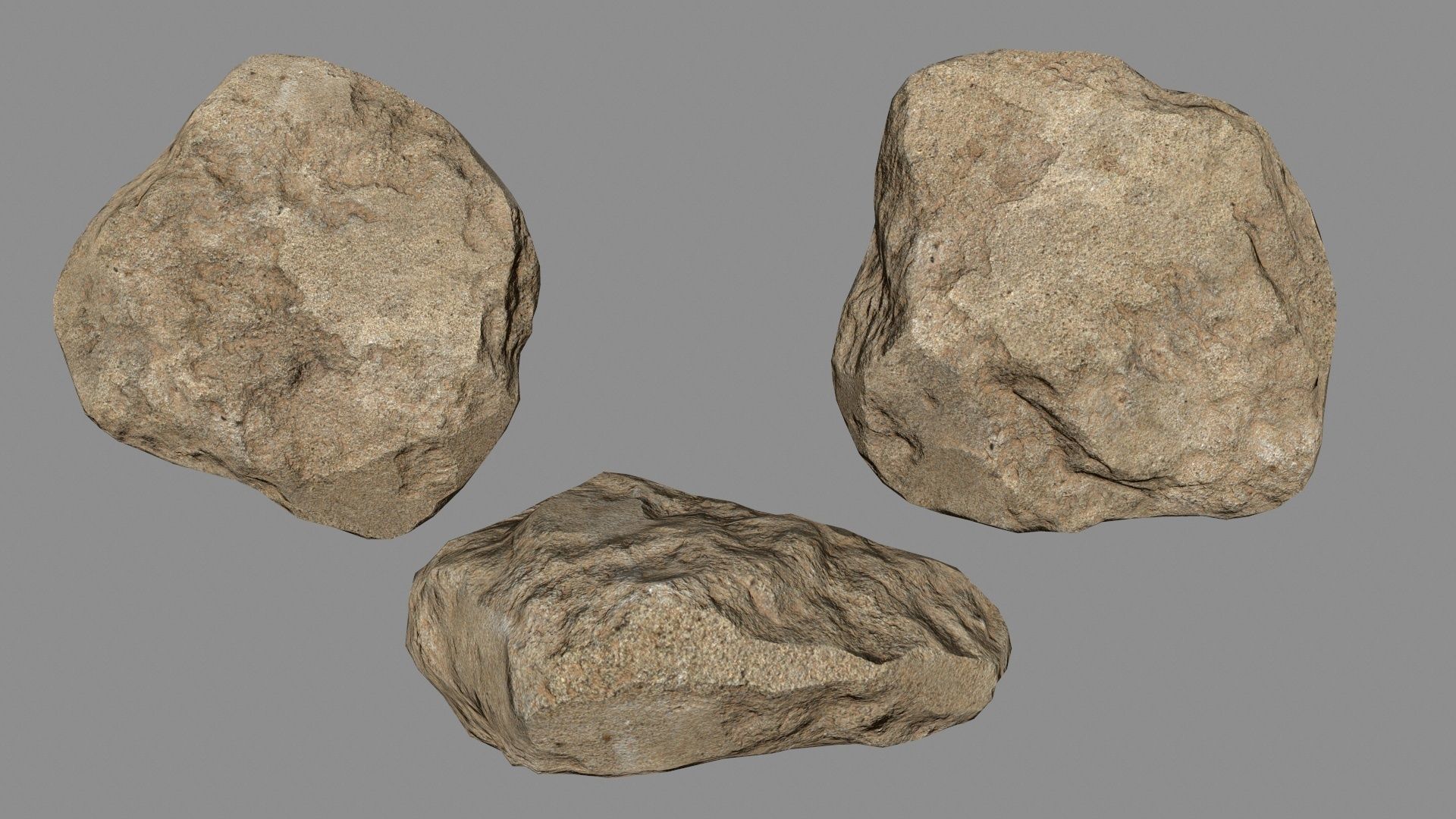 desert rocks Low-poly 3D model_33