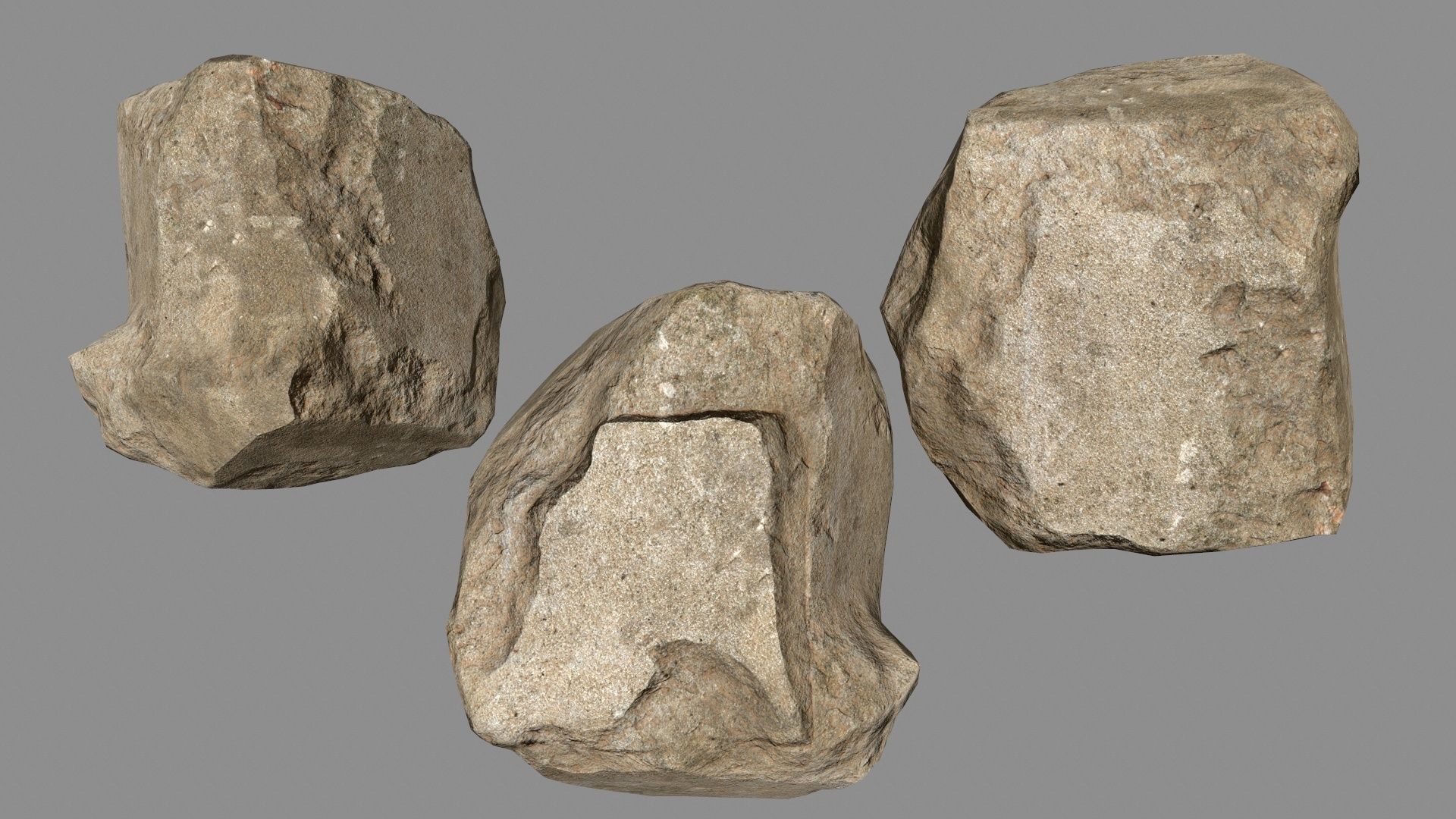 desert rocks Low-poly 3D model_31