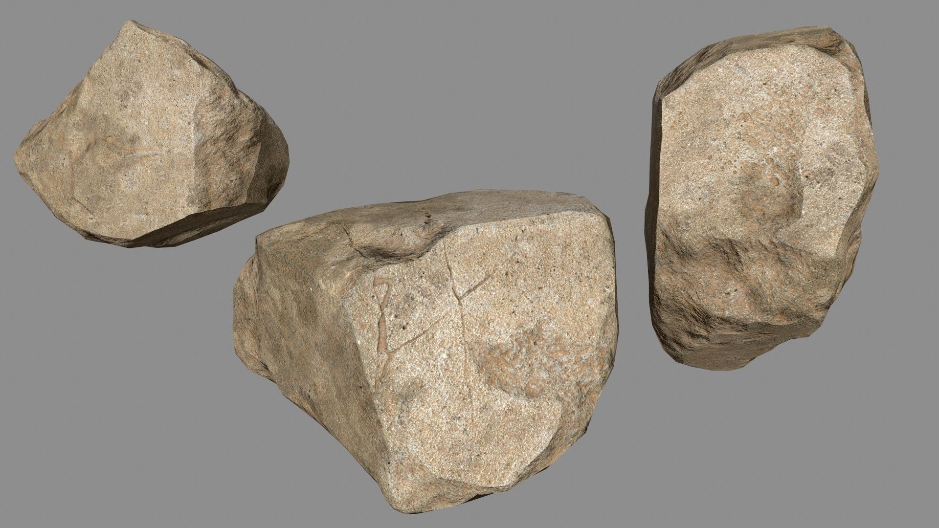 desert rocks Low-poly 3D model_29