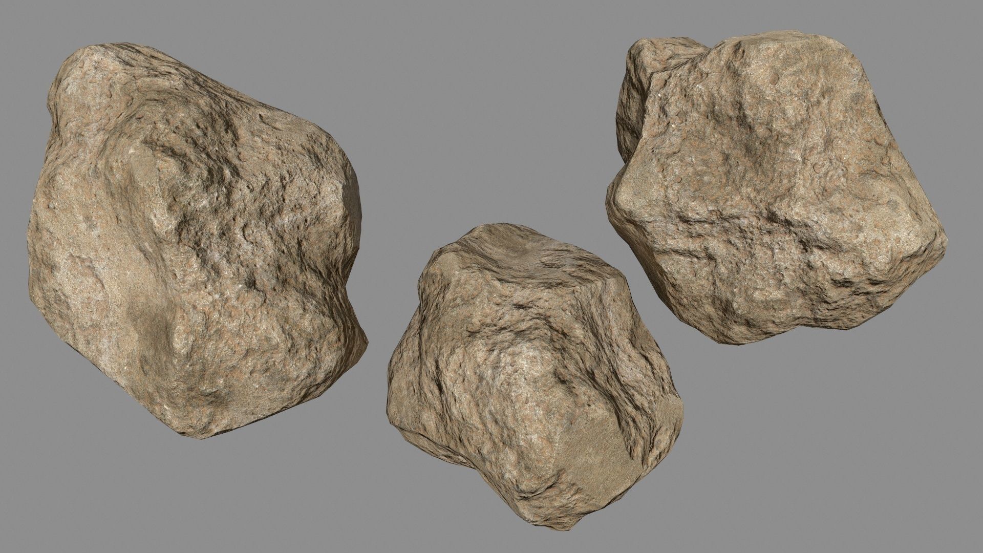 desert rocks Low-poly 3D model_34