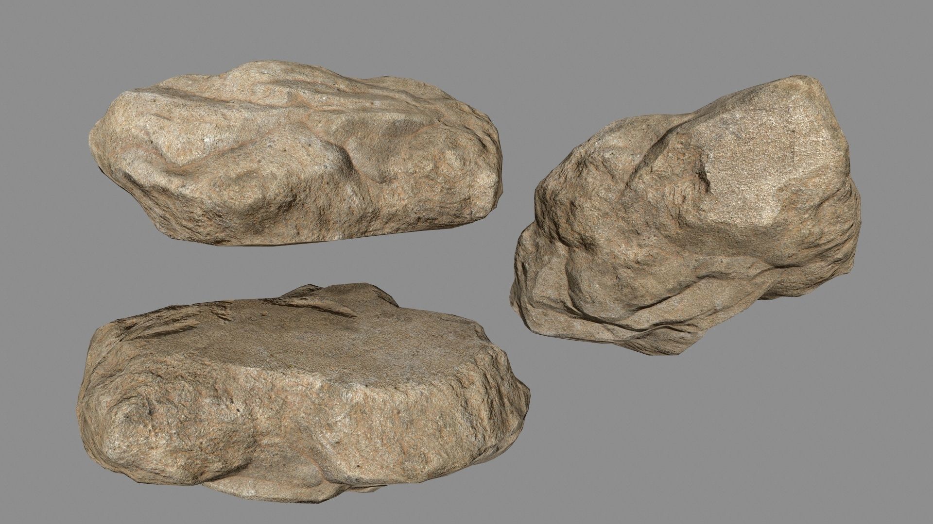 desert rocks Low-poly 3D model_23