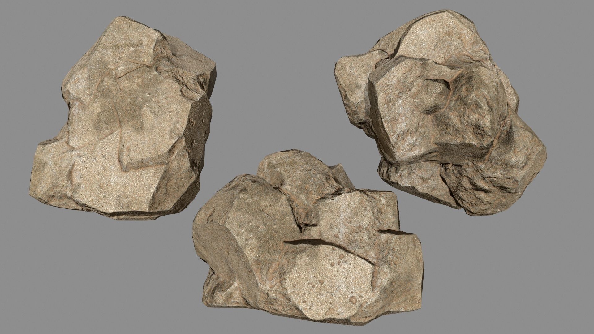 desert rocks Low-poly 3D model_26