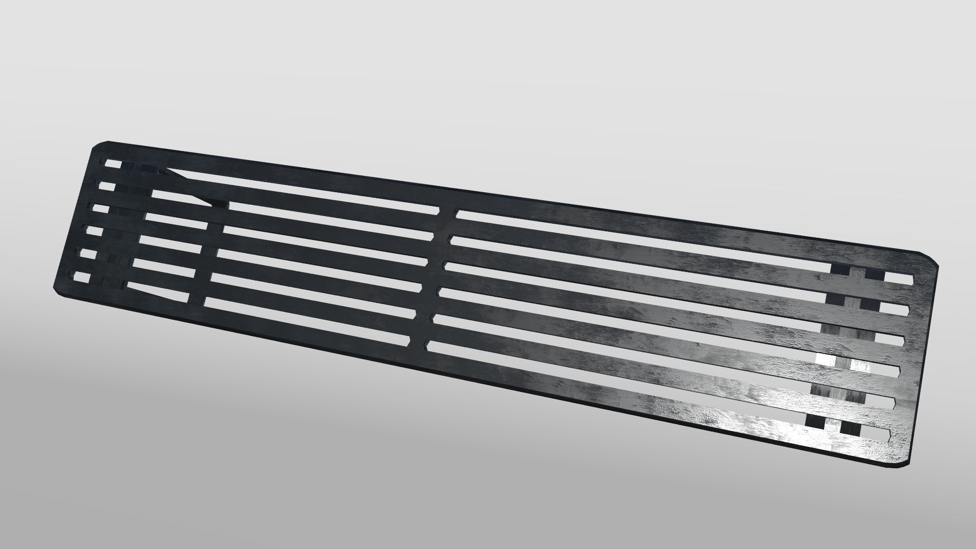 Black Bench Low-poly 3D model_4