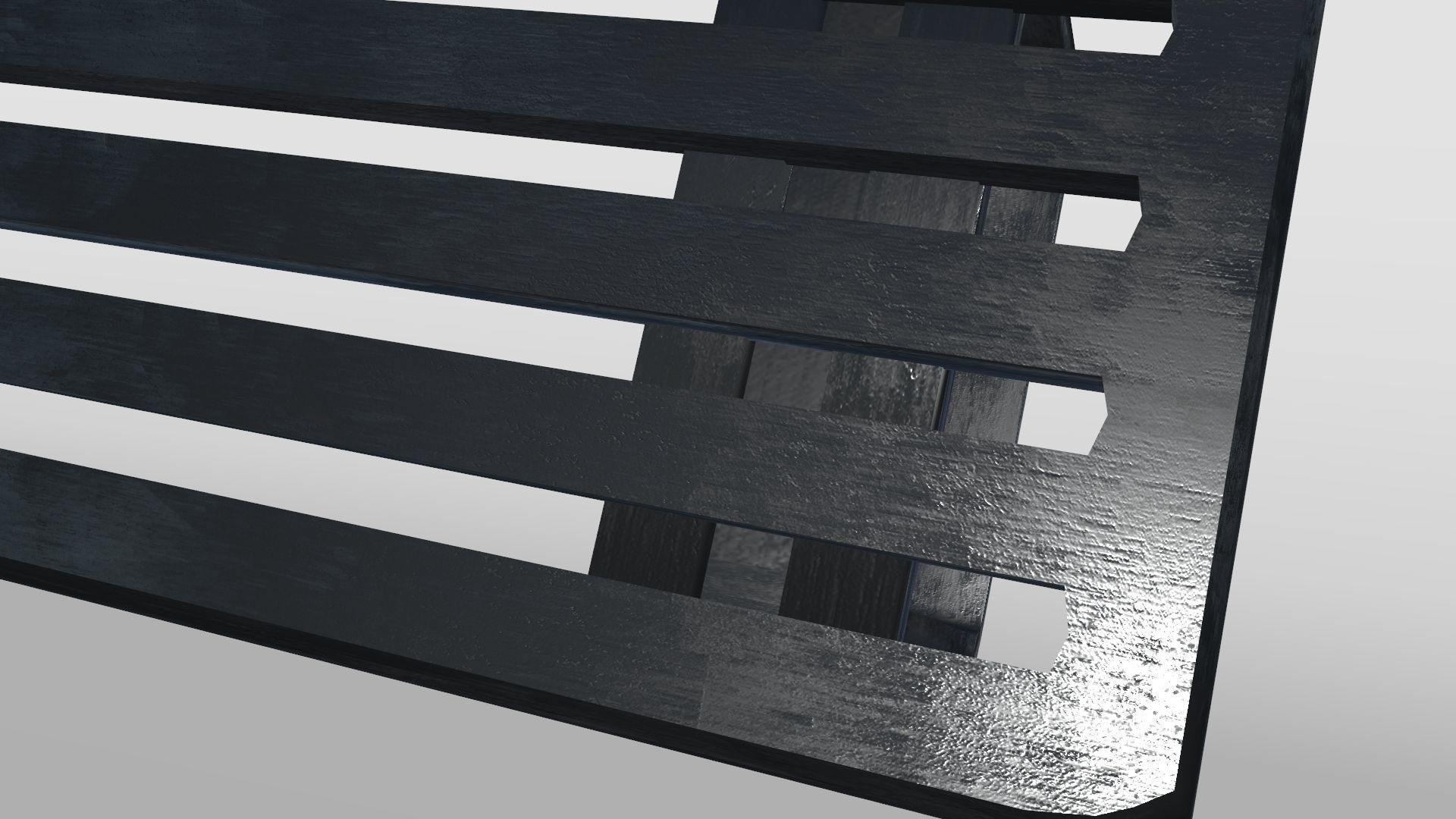 Black Bench Low-poly 3D model_5