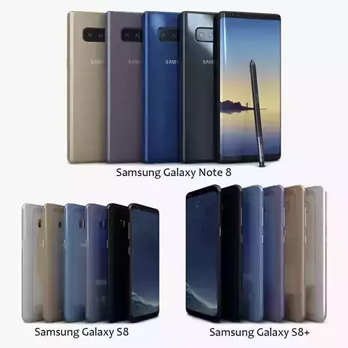 Samsung Galaxy S8 S8plus and Note 8 Collection 3D model