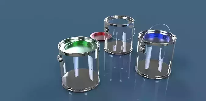 Mini pails set Free 3D model