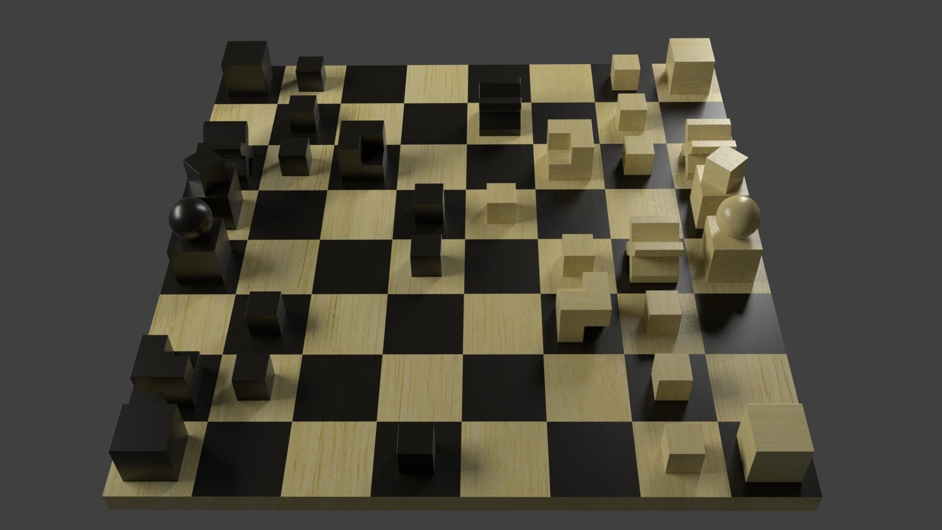 Bauhaus chess set 3D model_4