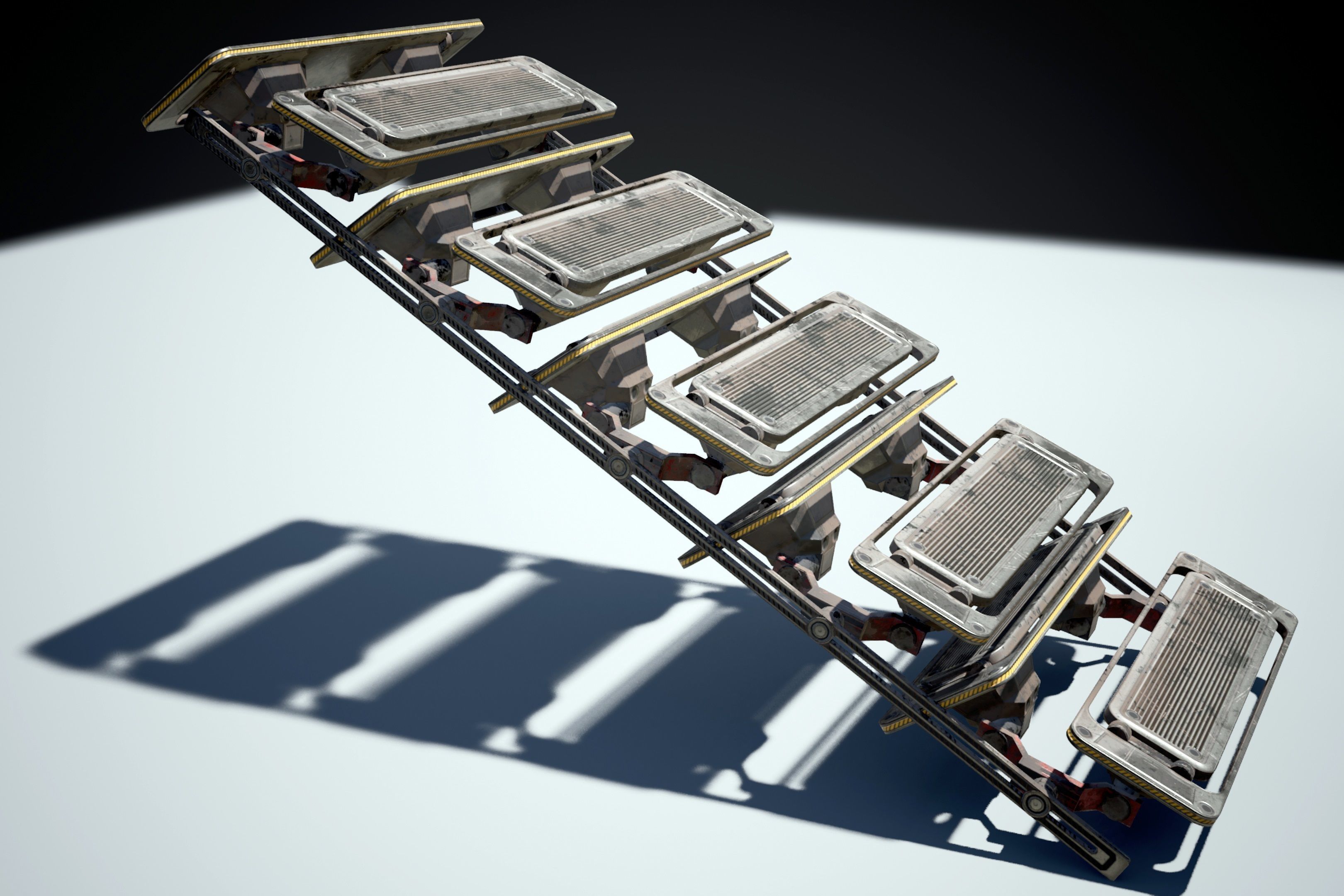 Cyberpunk  Stair -  sci fi Low-poly 3D model_10