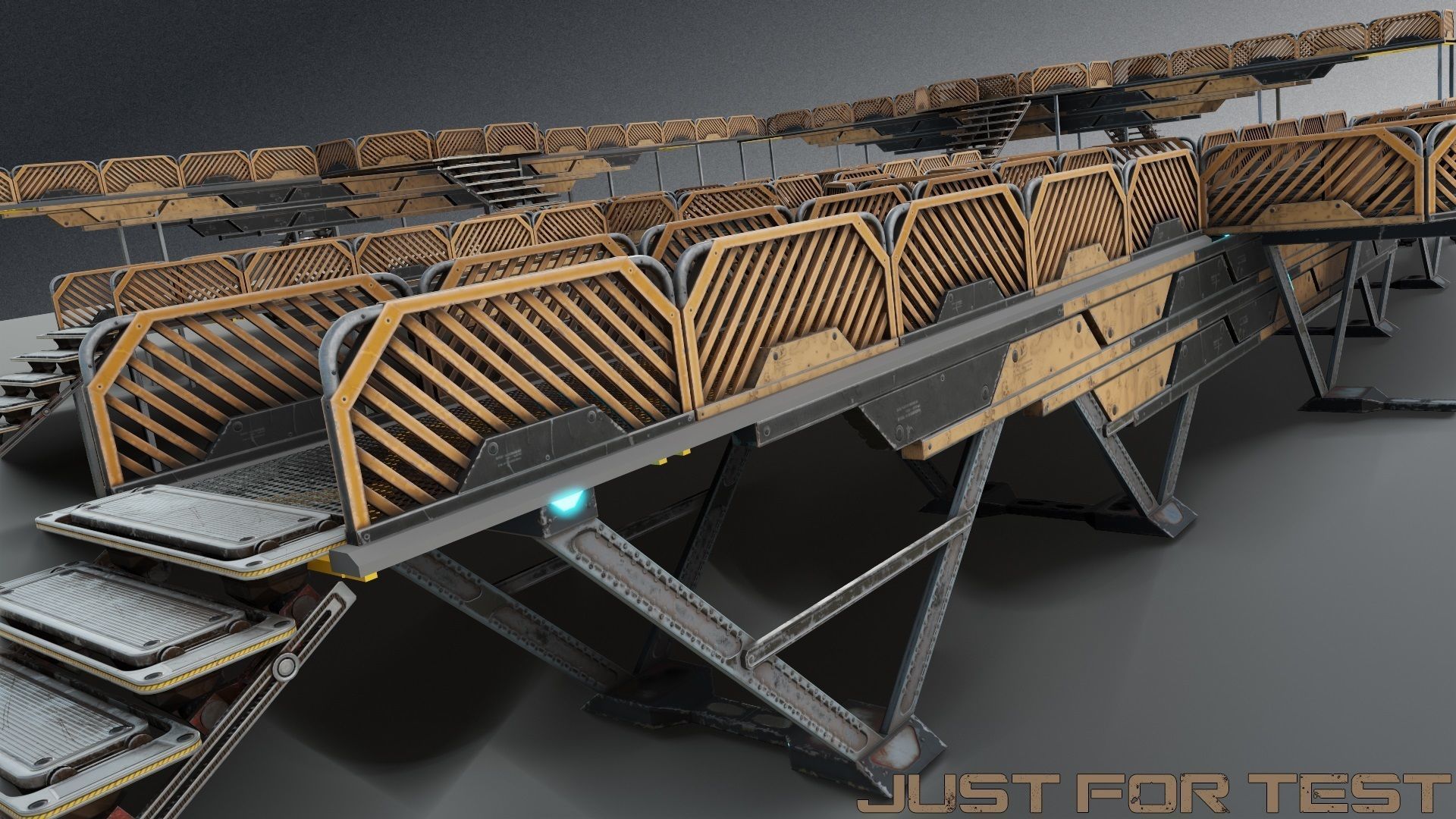 Cyberpunk  Stair -  sci fi Low-poly 3D model_24