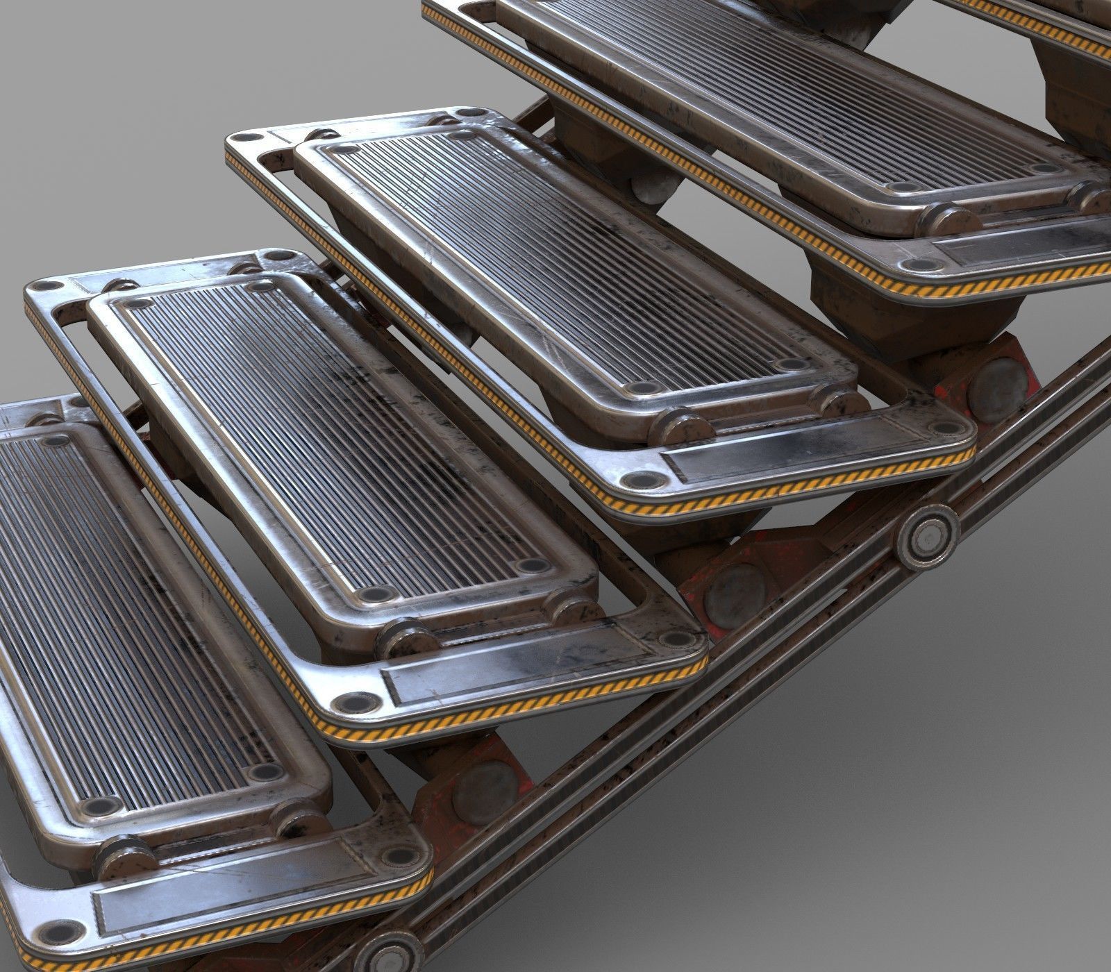 Cyberpunk  Stair -  sci fi Low-poly 3D model_6