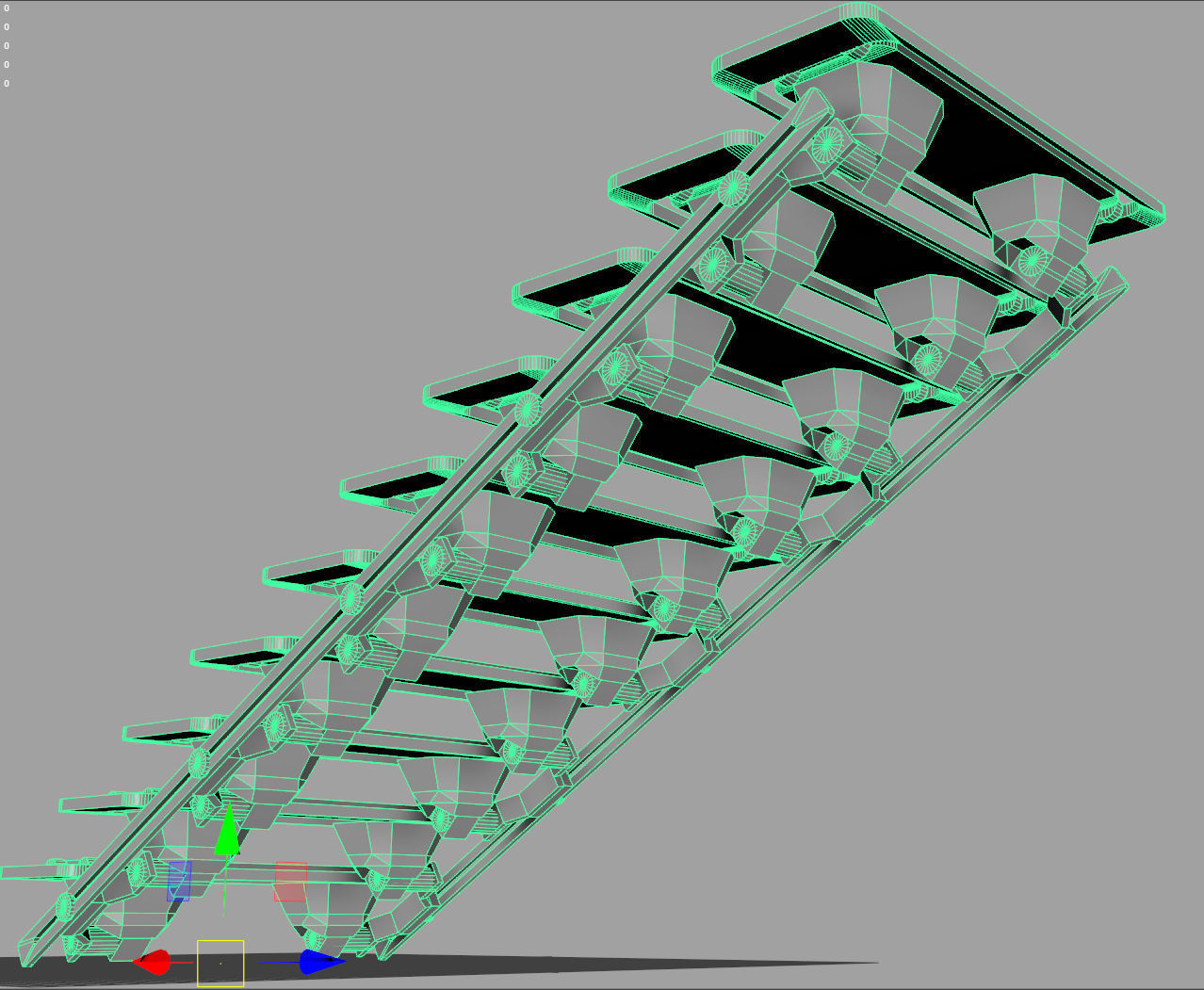 Cyberpunk  Stair -  sci fi Low-poly 3D model_22