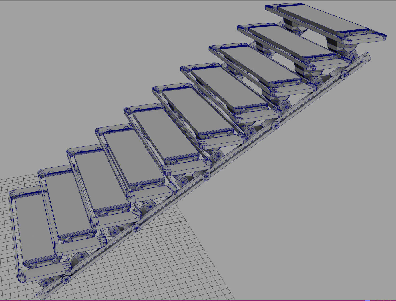 Cyberpunk  Stair -  sci fi Low-poly 3D model_3
