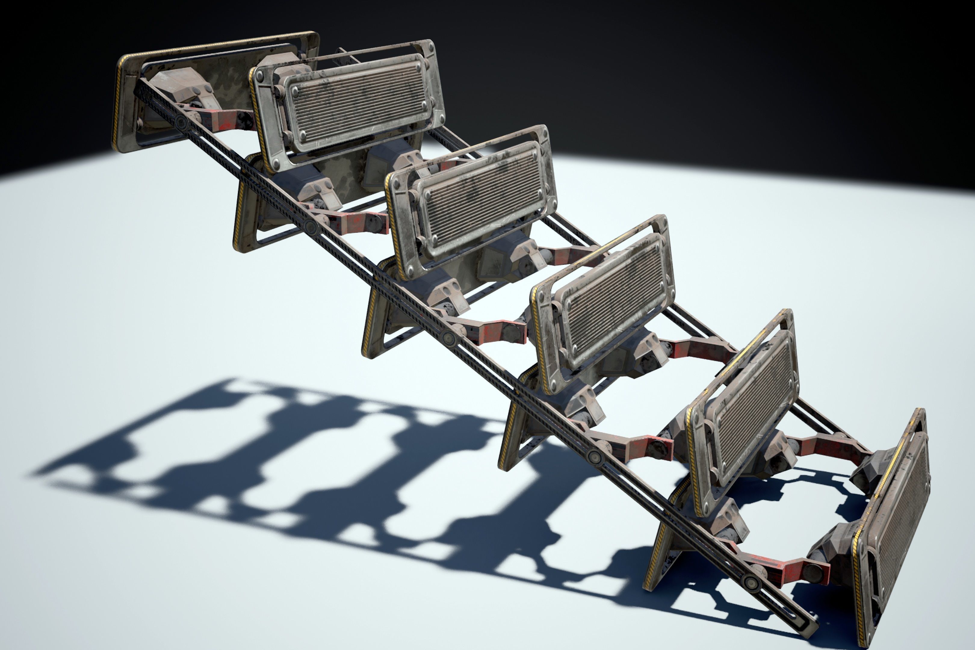 Cyberpunk  Stair -  sci fi Low-poly 3D model_9