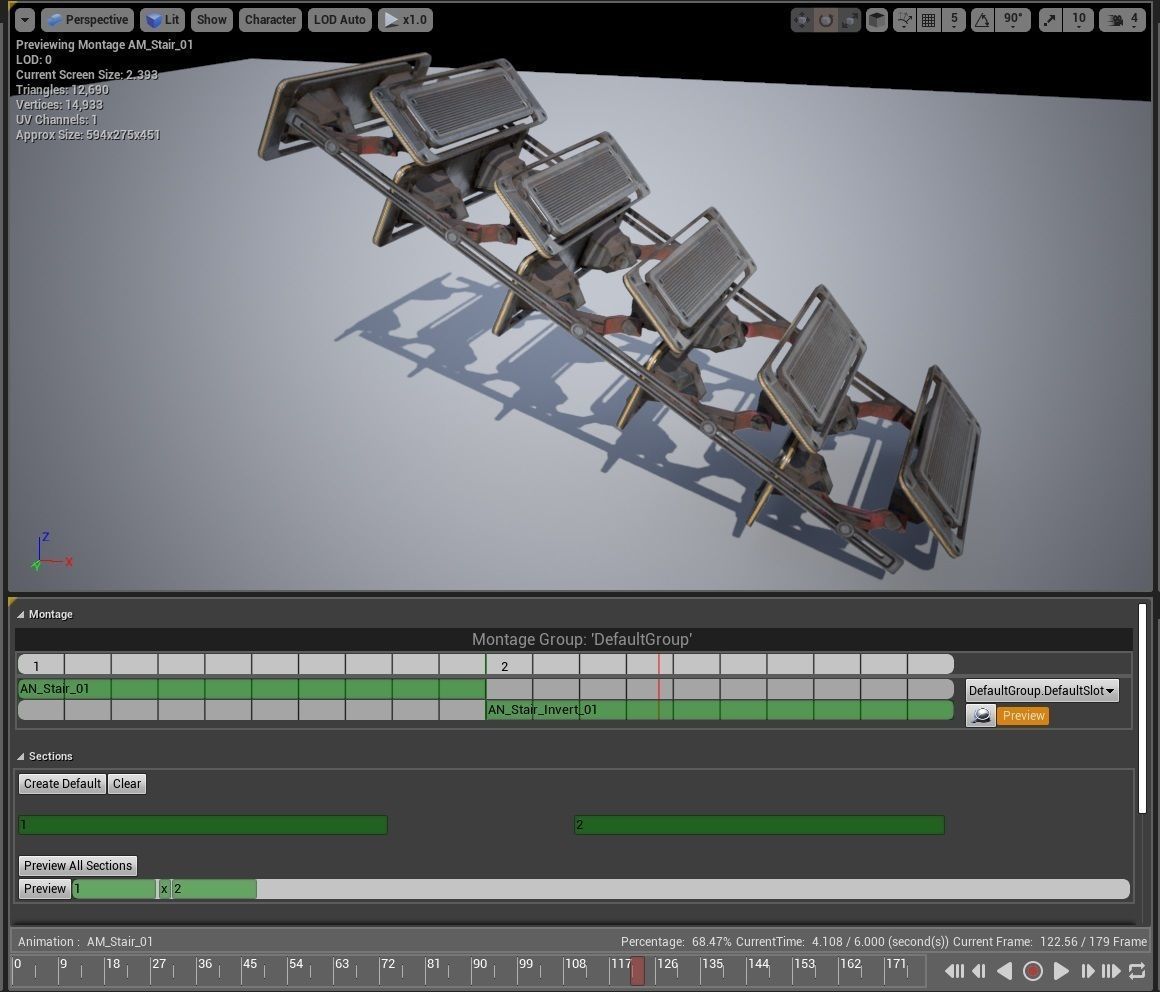 Cyberpunk  Stair -  sci fi Low-poly 3D model_4