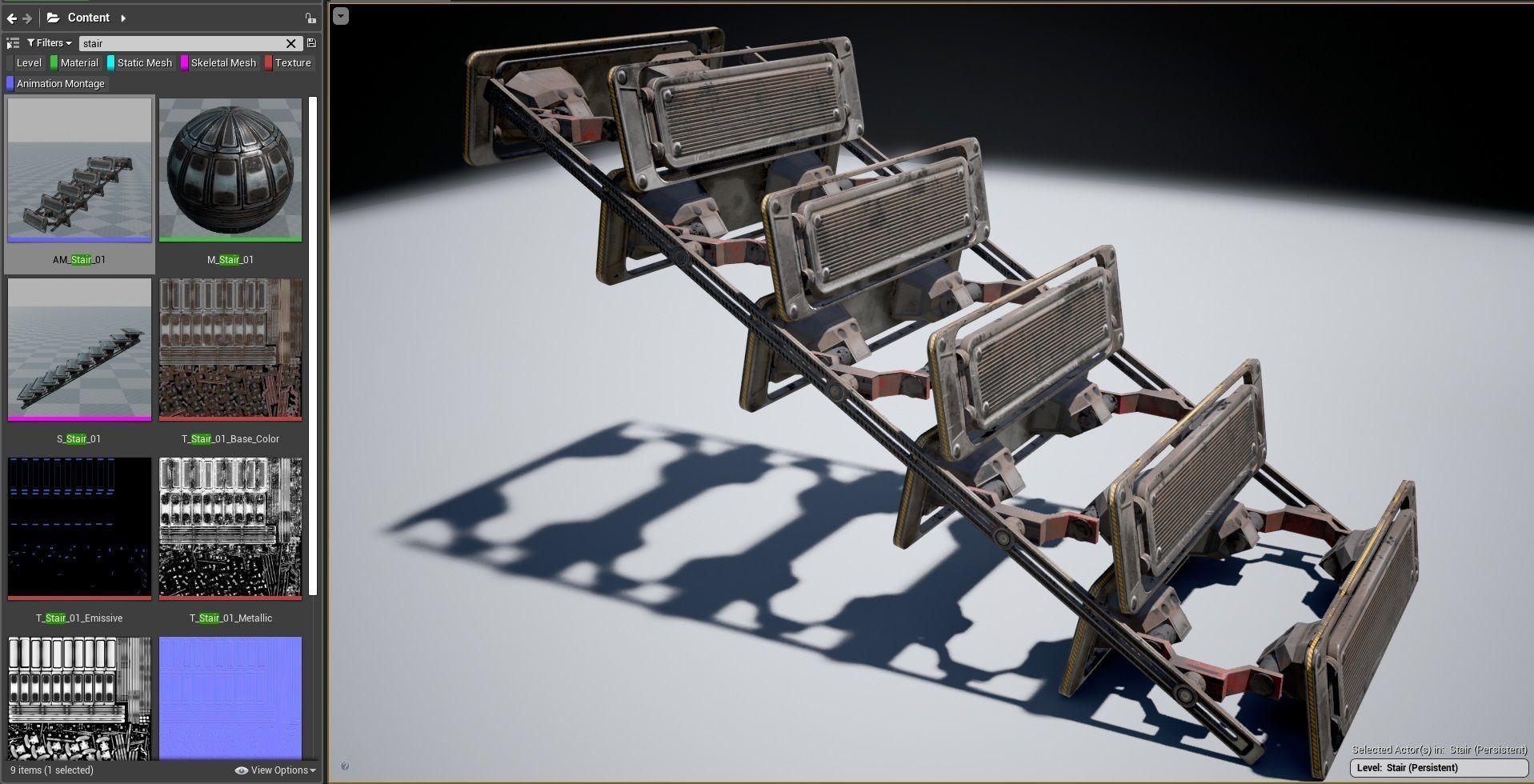 Cyberpunk  Stair -  sci fi Low-poly 3D model_17