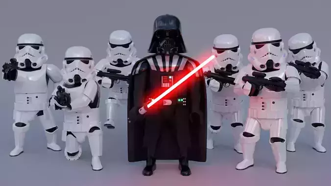 Darth Vader and Stormtrooper 3D model
