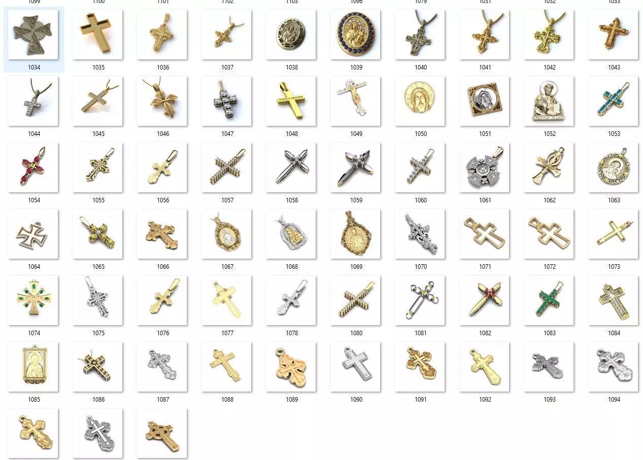 BULK-3DM-With Gems-PENDANT 63 Files 3D print model_0