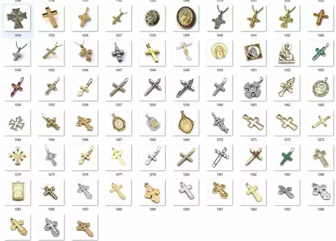 BULK-3DM-With Gems-PENDANT 63 Files 3D print model