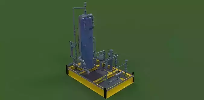 Fuel gas scrubber skid Free 3D model