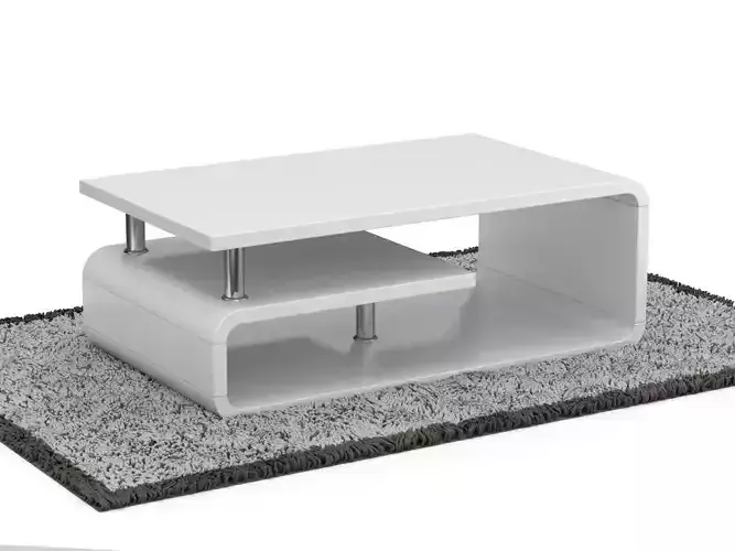 Rounded Coffee Table Model-5 with Carpet