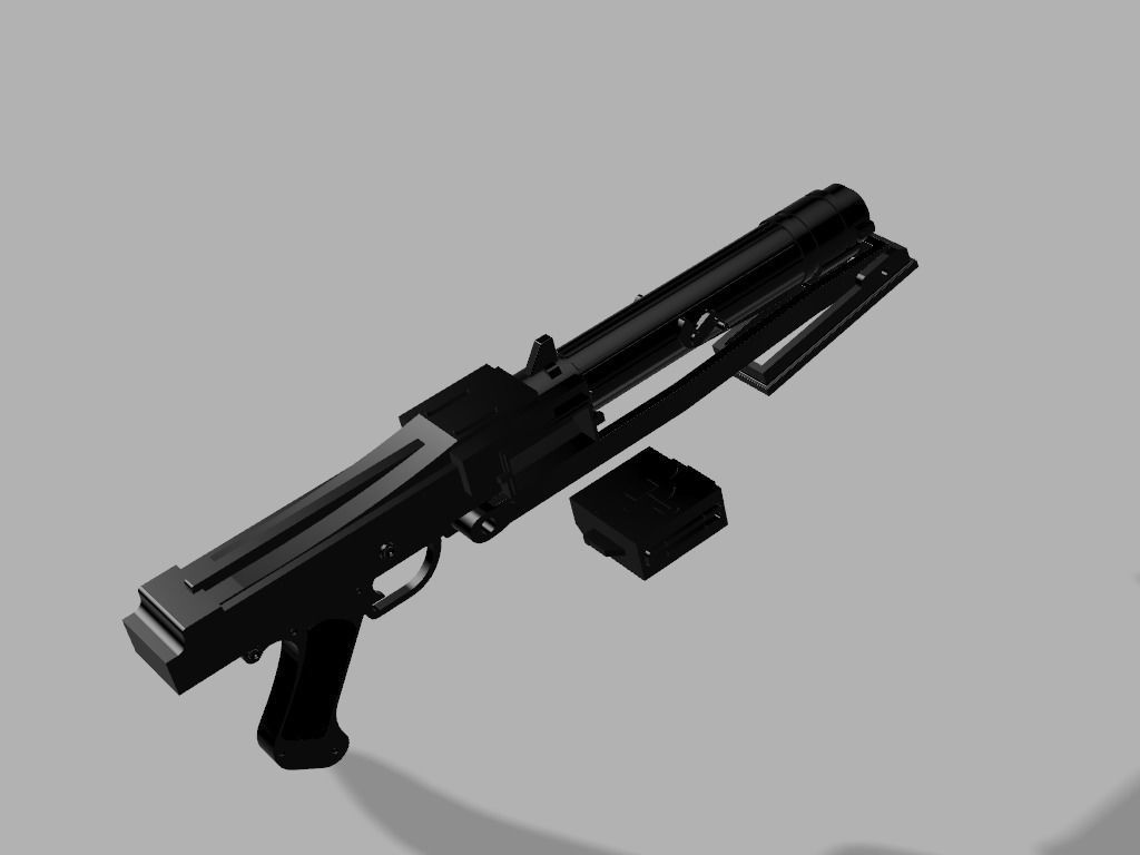 Realistic Star Wars DC-15s Side Arm Blaster 3D print model_1