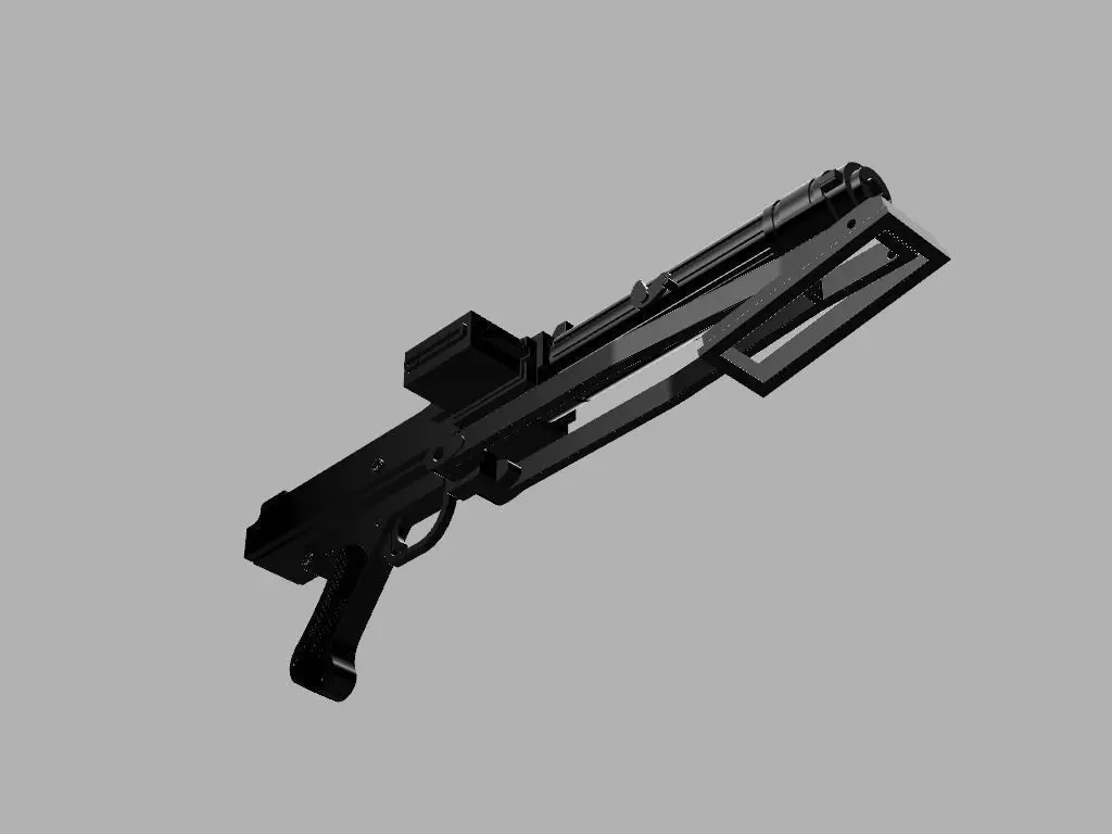 Realistic Star Wars DC-15s Side Arm Blaster 3D print model_0