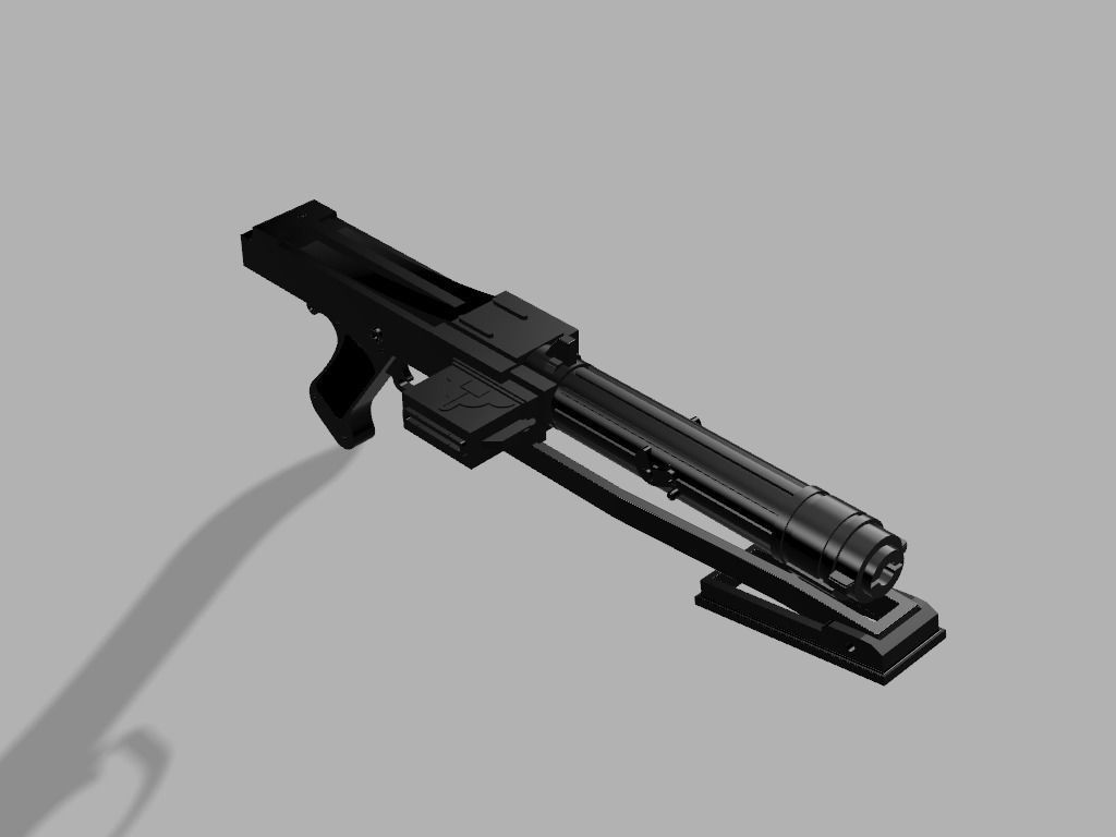 Realistic Star Wars DC-15s Side Arm Blaster 3D print model_3