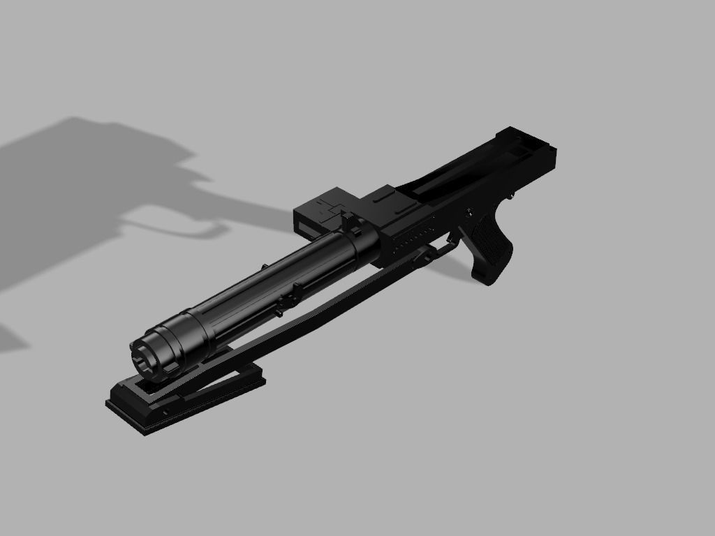 Realistic Star Wars DC-15s Side Arm Blaster 3D print model_2